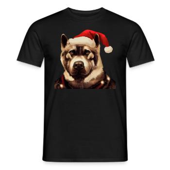 American Akita Weihnachten - Männer T-Shirt - Schwarz - Vorne - AI Model Male 178 light (178cm)