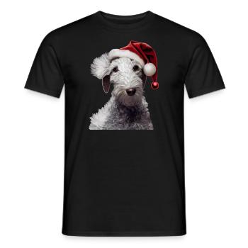 Bedlington Terrier Christmas - Men's T-Shirt - black - Front - AI Model Male 178 light (178cm)