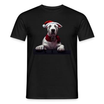 Dogo Argentino Christmas - Dogo Argentino - Men's T-Shirt - black - Front - AI Model Male 178 light (178cm)
