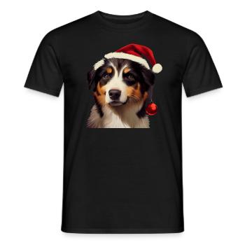 Noël du berger australien - T-shirt homme - noir - Devant - AI Model Male 178 light (178cm)