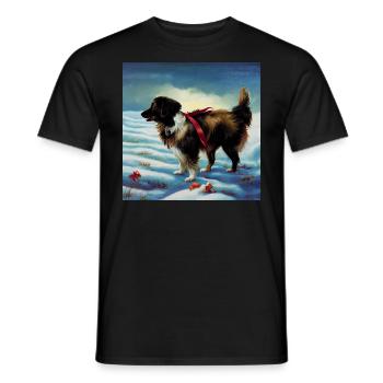 Deutsch Shepherd Christmas - Men's T-Shirt - black - Front - AI Model Male 178 light (178cm)