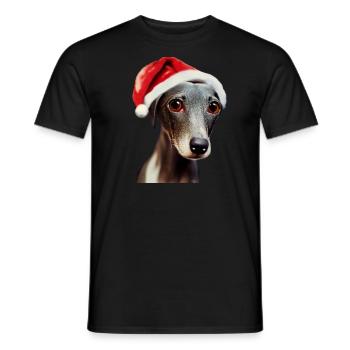 Lévrier italien Noël - T-shirt homme - noir - Devant - AI Model Male 178 light (178cm)