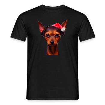 Zwergpinscher Weihnachten - Zwergpinscher - Männer T-Shirt - Schwarz - Vorne - AI Model Male 178 light (178cm)