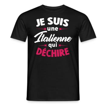 Je suis une Italienne qui déchire - T-shirt homme - noir - Devant - AI Model Male 178 light (178cm)