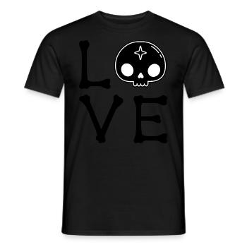 Love Emo Music Skull and Bones Metalcore - Männer T-Shirt - Schwarz - Vorne - AI Model Male 178 light (178cm)