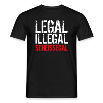 Legal Illegal Scheissegal - Egal - Männer T-Shirt - Schwarz - Vorne - AI Model Male 178 light (178cm)