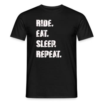 Ride manger dormir répéter les dictons équestres - T-shirt homme - noir - Devant - AI Model Male 178 light (178cm)