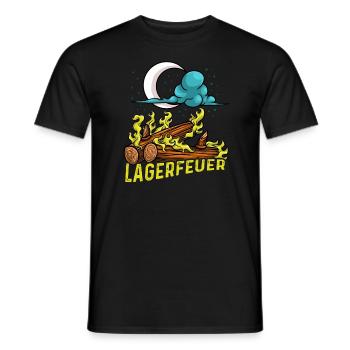 Lagerfeuer bei Nacht - Männer T-Shirt - Schwarz - Vorne - AI Model Male 178 light (178cm)