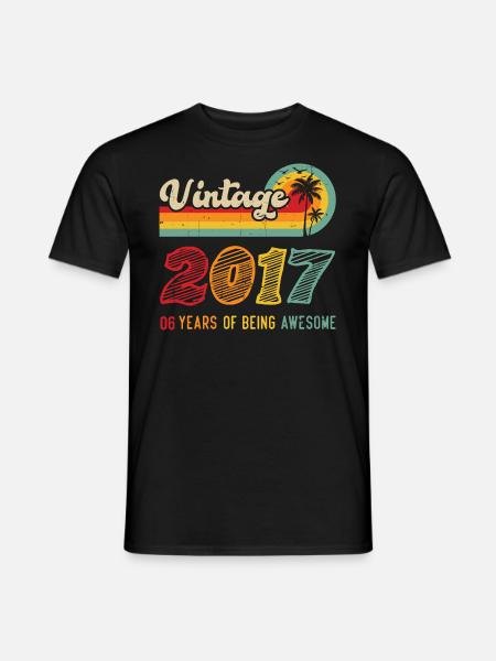 Jahrgang 2017, Geburtstagsgeschenk 6 Jahre - Männer T-Shirt - Schwarz