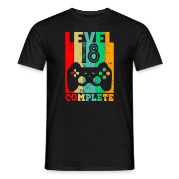 Level 18 Complete - Birthday 18 Years Gift - Men's T-Shirt - black - Front - AI Model Male 178 light (178cm)