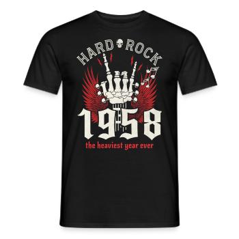Né en 1958 Fête Musicien 65 Ans Anniversaire - T-shirt homme - noir - Devant - AI Model Male 178 light (178cm)