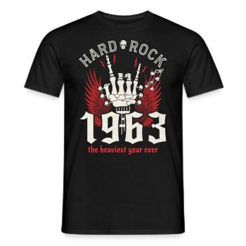 Jahrgang 1963 Musikerfest 60-jähriges Jubiläum - Männer T-Shirt - Schwarz - Vorne - AI Model Male 178 light (178cm)