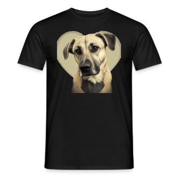 Black Mouth Cur Valentine's Day - Men's T-Shirt - black - Front - AI Model Male 178 light (178cm)