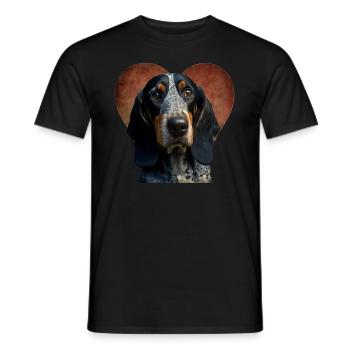 Bluetick Coonhound Valentins Tag - Männer T-Shirt - Schwarz - Vorne - AI Model Male 178 light (178cm)