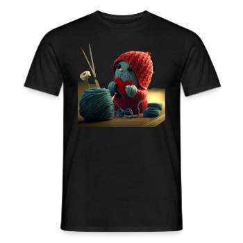 Tricoter la Saint-Valentin - T-shirt homme - noir - Devant - AI Model Male 178 light (178cm)