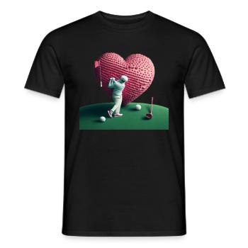 Golf Saint-Valentin - T-shirt homme - noir - Devant - AI Model Male 178 light (178cm)