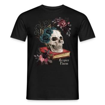 Latin quote Respice Finem - Men's T-Shirt - black - Front - AI Model Male 178 light (178cm)