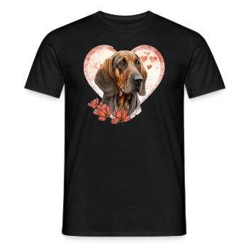 Bayerischer Gebirgsschweißhund Valentins Tag - Männer T-Shirt - Schwarz - Vorne - AI Model Male 178 light (178cm)