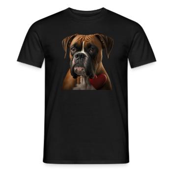 Boxer Valentine's Day - Men's T-Shirt - black - Front - AI Model Male 178 light (178cm)