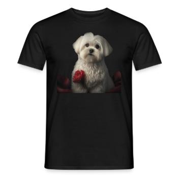 Maltese Valentine's Day - Men's T-Shirt - black - Front - AI Model Male 178 light (178cm)