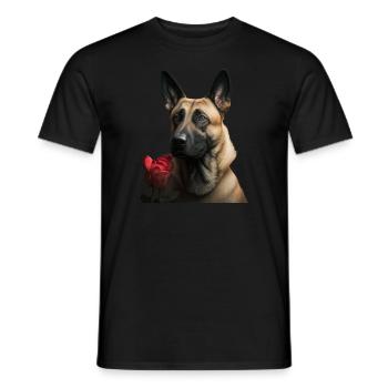 Malinois Valentine's Day - Malinois - Men's T-Shirt - black - Front - AI Model Male 178 light (178cm)