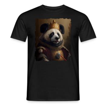Renaissance Pet Portrait Großer Panda König Krone - Männer T-Shirt - Schwarz - Vorne - AI Model Male 178 light (178cm)