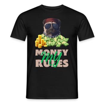 Bulldog My Money My Rules – Mein Geld Meine Regeln - T-shirt homme - noir - Devant - AI Model Male 178 light (178cm)