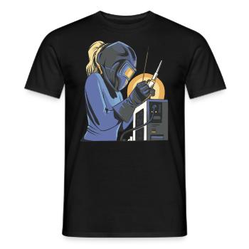 Welder outfit for welders - Men's T-Shirt - black - Front - AI Model Male 178 light (178cm)