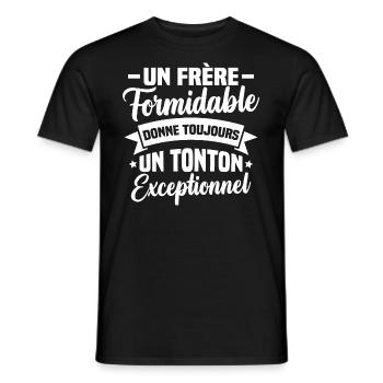 Un frère formidable donne un tonton exceptionnel - T-shirt homme - noir - Devant - AI Model Male 178 light (178cm)
