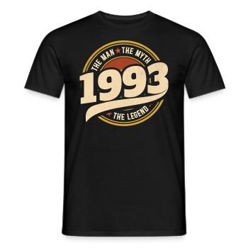 Man 1993 The Legend 30 Jahre Jubiläum - Männer T-Shirt - Schwarz - Vorne - AI Model Male 178 light (178cm)