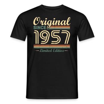 Original 1957 Vintage cadeau d'Anniversaire Rétro - T-shirt homme - noir - Devant - AI Model Male 178 light (178cm)
