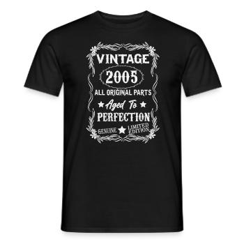 2005 vintage vintage cadeau d’anniversaire rétro - T-shirt homme - noir - Devant - AI Model Male 178 light (178cm)