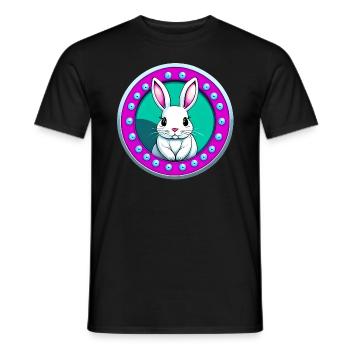 Easter Bunny pink white - Men's T-Shirt - black - Front - AI Model Male 178 light (178cm)