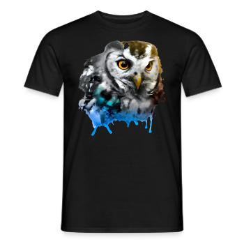 Colourful Owl - Men's T-Shirt - black - Front - AI Model Male 178 light (178cm)