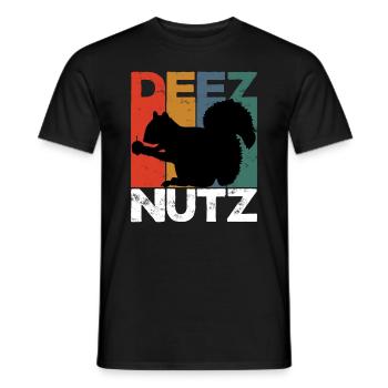 Deez Nutz Nutcracker Squirrel Dees Nuts Chipmunk - Männer T-Shirt - Schwarz - Vorne - AI Model Male 178 light (178cm)