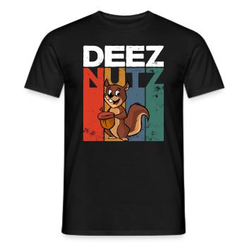 Deez Nutz Nutcracker Squirrel Dees Nuts Chipmunk - Männer T-Shirt - Schwarz - Vorne - AI Model Male 178 light (178cm)