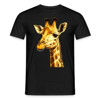 Giraffe Head Gift - Men's T-Shirt - black - Front - AI Model Male 178 light (178cm)