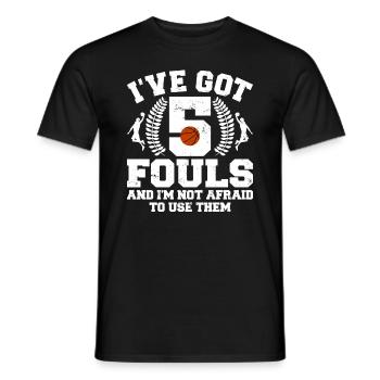 Hoops Basketball Player Streetball Hooping 5 Fouls - Men's T-Shirt - black - Front - AI Model Male 178 light (178cm)