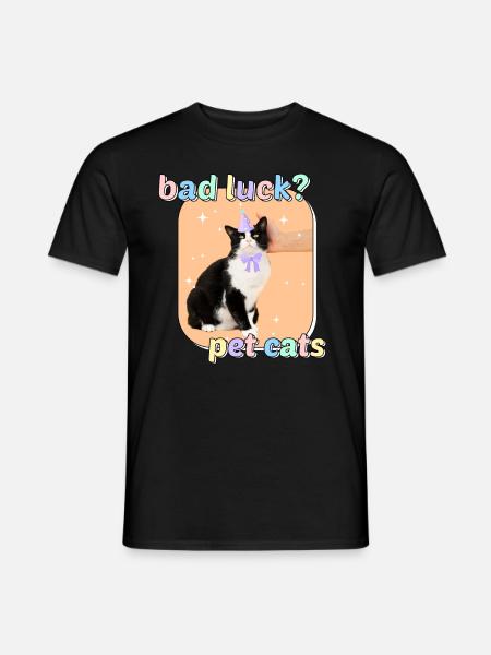 Katzen Meme - Bad Luck Pet Cats - Männer T-Shirt - Schwarz