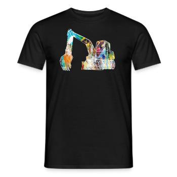 bagger,baggerfahren,baggerfahren,graffiti,bunt - Männer T-Shirt - Schwarz - Vorne - AI Model Male 178 light (178cm)