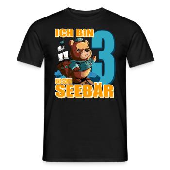 Kapitän Ich Bin 3 Und Schon Seebär - Männer T-Shirt - Schwarz - Vorne - AI Model Male 178 light (178cm)