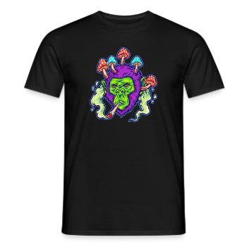 Bekiffter Affe | Psychedelischer Gorilla | Trippy | - Männer T-Shirt - Schwarz - Vorne - AI Model Male 178 light (178cm)
