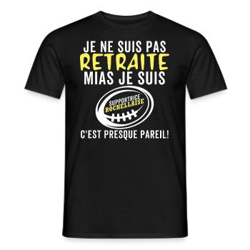 Rugby La Rochelle 2 Etoiles Rochelais Rugbyman - T-shirt homme - noir - Devant - AI Model Male 178 light (178cm)