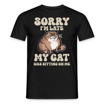 Cat Funny Saying - Men's T-Shirt - black - Front - AI Model Male 178 light (178cm)