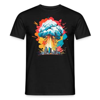 Nukleare Explosion Pilzwolke - Männer T-Shirt - Schwarz - Vorne - AI Model Male 178 light (178cm)