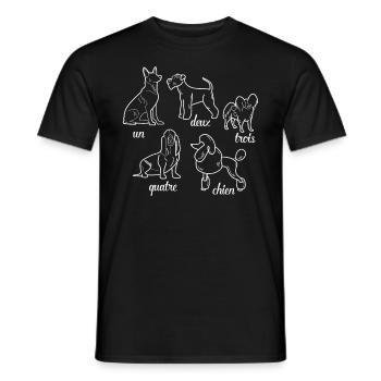 Un deux trois quatre chien lustige französische Hunde Hunde - Männer T-Shirt - Schwarz - Vorne - AI Model Male 178 light (178cm)