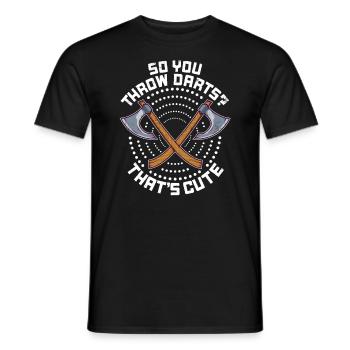 Lancer de hache Lanceur de hache pour lancer des fléchettes - T-shirt homme - noir - Devant - AI Model Male 178 light (178cm)