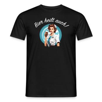 Krankenschwester Wasen Bier Festzelt Maßkrug - Männer T-Shirt - Schwarz - Vorne - AI Model Male 178 light (178cm)
