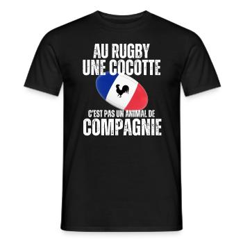 XV Rugby Rigolo Cocotte Cadeau T-shirt homme - T-shirt homme - noir - Devant - AI Model Male 178 light (178cm)