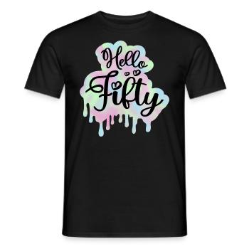 Célébrer 50ème Anniversaire Femme 50 Ans Tie Dye - T-shirt homme - noir - Devant - AI Model Male 178 light (178cm)